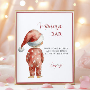Christmas Mimosa Bar Santa Baby Shower Poster