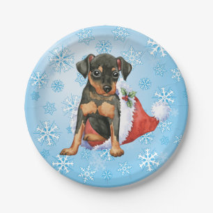 Christmas Min Pin Paper Plates