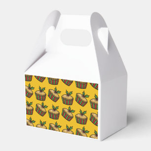 Christmas Mince Pie on a Golden Yellow Background  Favor Boxes