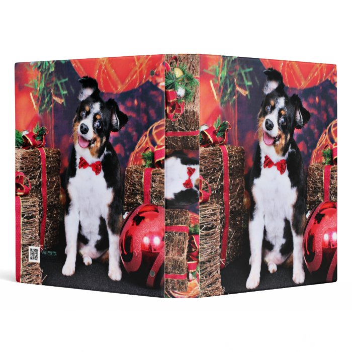 Christmas   Mini Aussie   Jack 3 Ring Binder