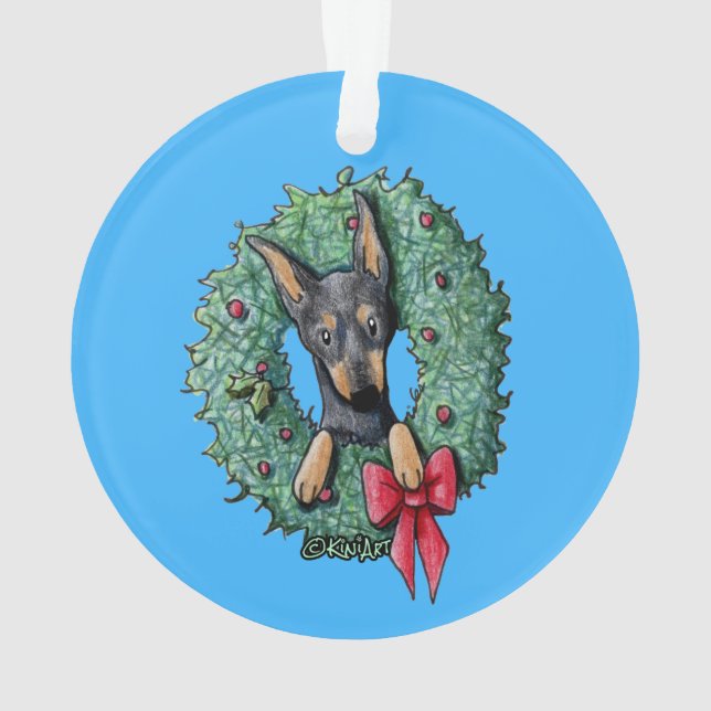Christmas Miniature Pinscher Ornament (Back)