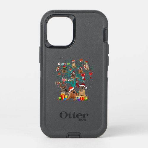 Christmas Miniature Schnauzer On Tree  Santa Xmas OtterBox Defender iPhone 12 Mini Case