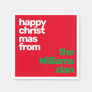 Christmas minimal custom modern party paper red  napkins