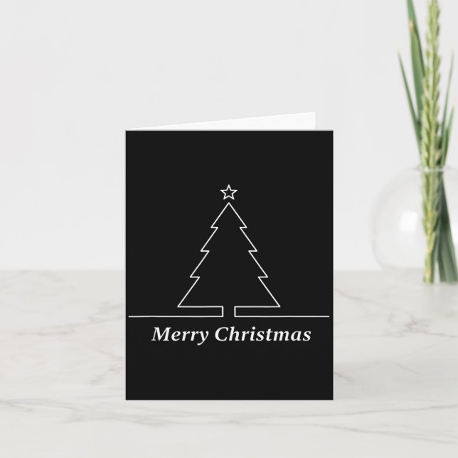 Christmas Minimal Merry Christmas Xmas Holiday  Card (Front)