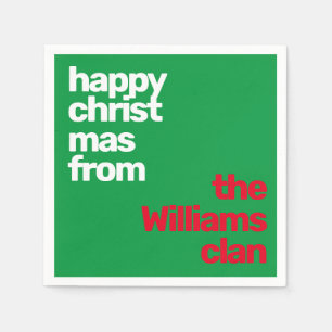 Christmas minimal modern party paper red n napkins