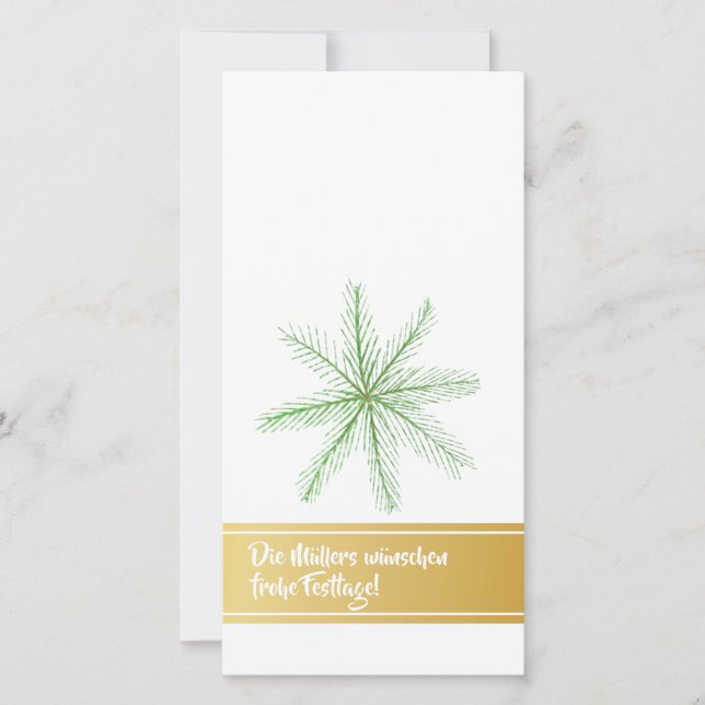 Christmas Minimalist Gold Green Cards (Front)