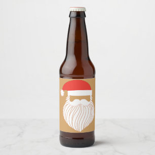 Christmas Minimalist Modern Santa Beer Bottle Label