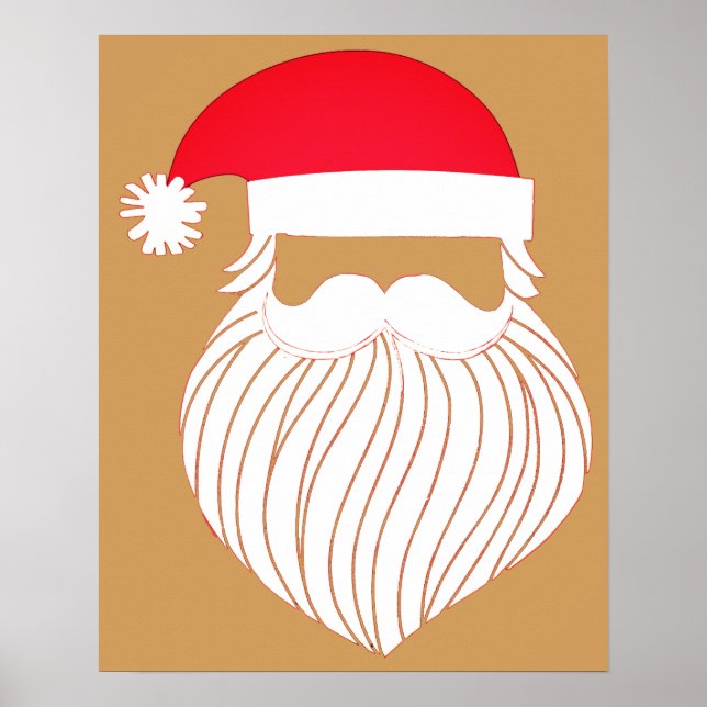 Christmas Minimalist Modern Santa Poster (Front)