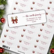 Christmas minimalist reindeer return address 