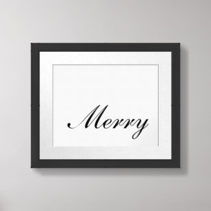 Christmas Minimalist Script Merry  Framed Art