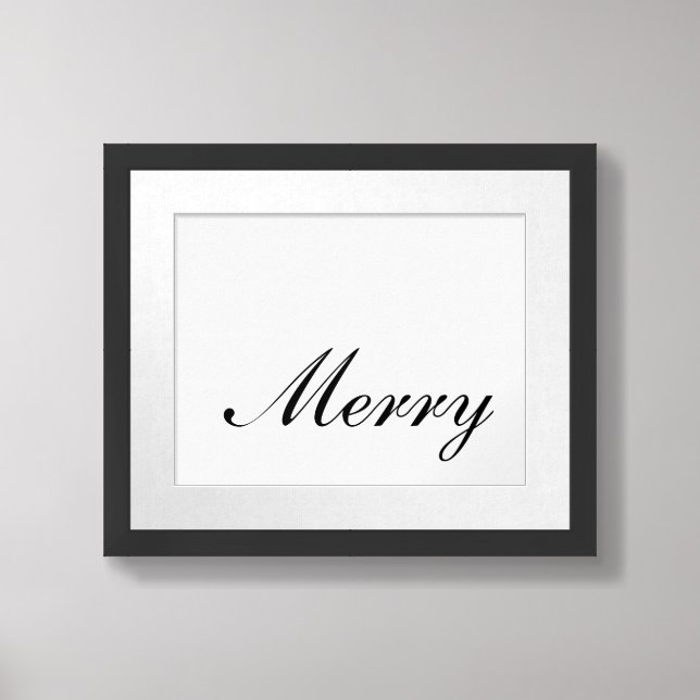 Christmas Minimalist Script Merry  Framed Art (Framed Front)