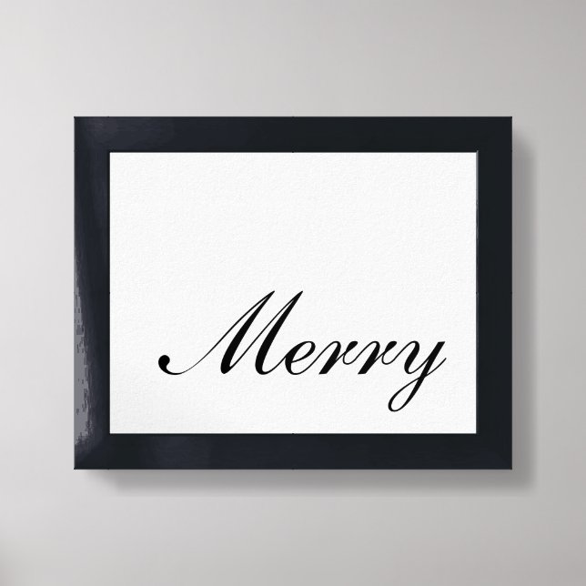 Christmas Minimalist Script Merry  Framed Art