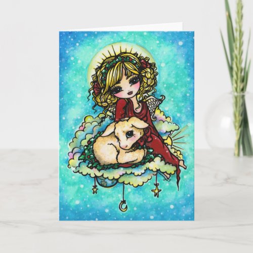 Christmas Miracle Angel Art by Hannah Lynn Holiday Card