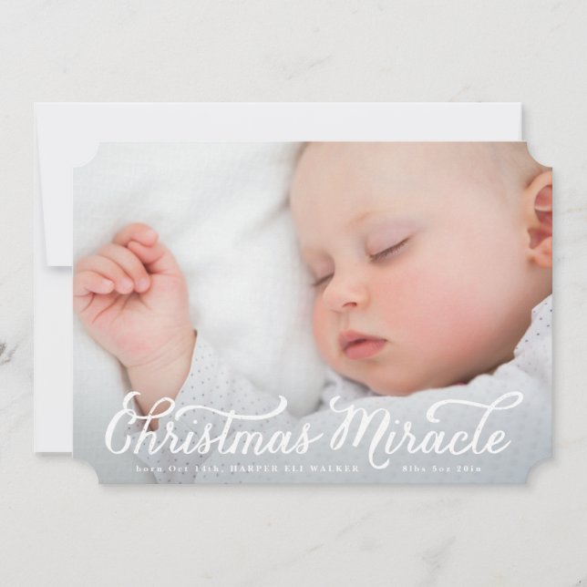 Christmas Miracle Birth Announcement (Front)