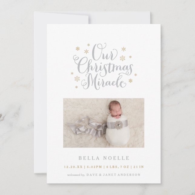 Christmas Miracle Holiday Photo Card (Front)