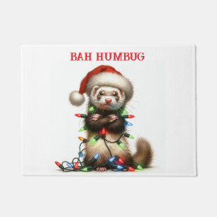 Christmas Mischief Ferret tangled Doormat