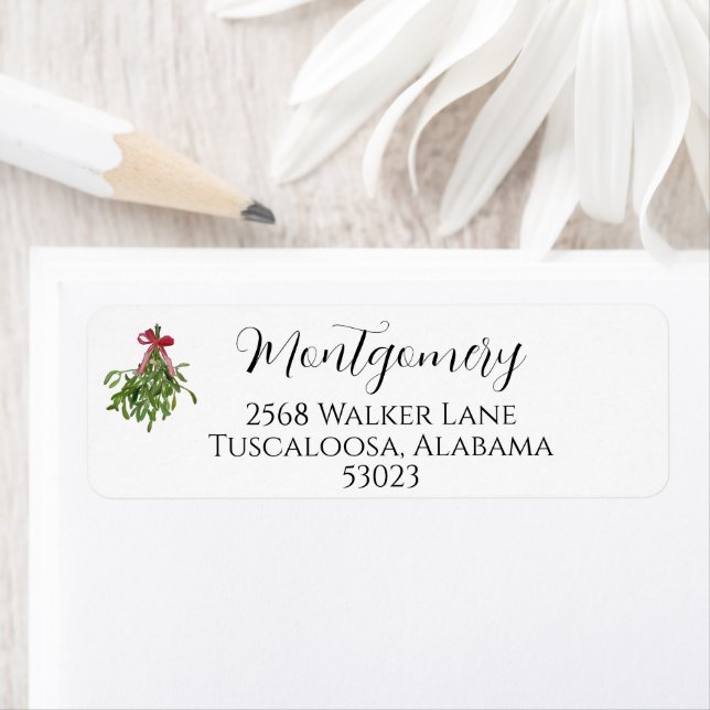 Christmas Mistletoe Address Label (Insitu)