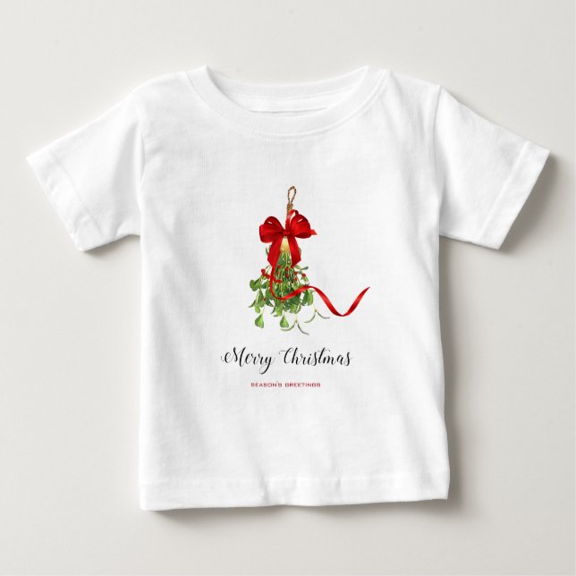 Christmas Mistletoe Baby T-Shirt (Front)