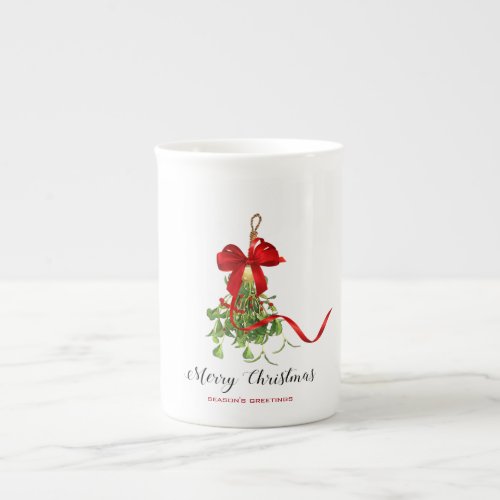 Christmas Mistletoe Bone China Mug