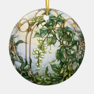 Christmas Mistletoe Ceramic Ornament