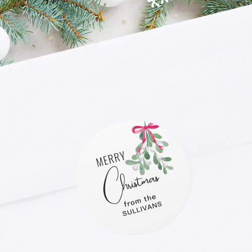 Christmas Mistletoe  Classic Round Sticker