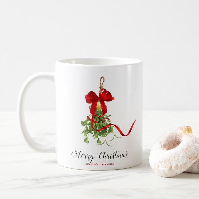 Christmas Mistletoe Coffee Mug (With Donut)