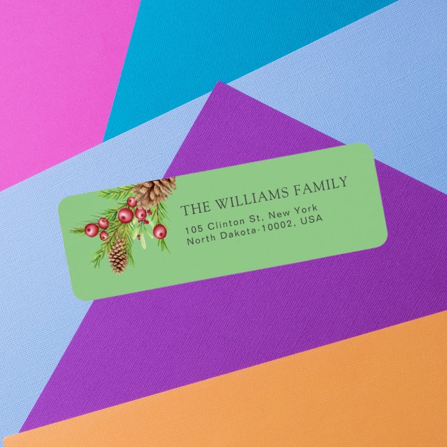 Christmas Mistletoe Custom Family Name Green Label (Creator Uploaded)