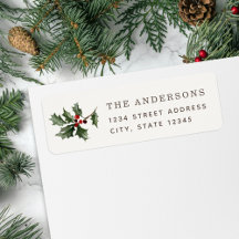 Christmas Mistletoe Family Name Return Address