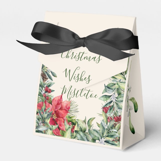 Christmas Mistletoe Favor Boxes (Front Side)