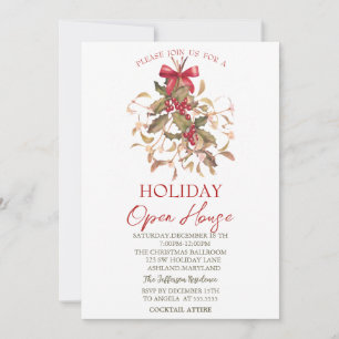 Christmas Mistletoe Holiday Open House Invitation