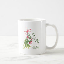 Christmas Mistletoe Holly Berries Personalized