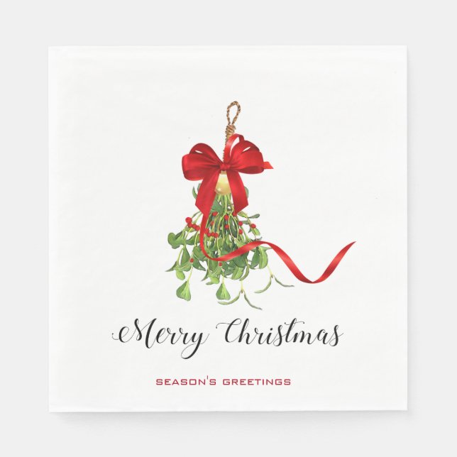 Christmas Mistletoe Napkins (Front)