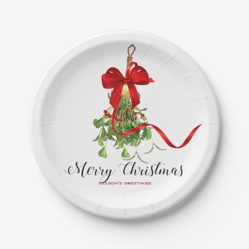 Christmas Mistletoe Paper Plates