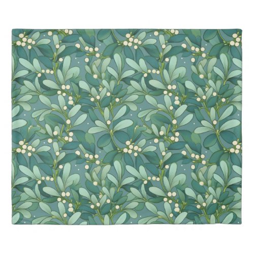 Christmas mistletoe pattern duvet cover