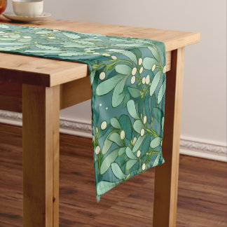 Christmas mistletoe pattern short table runner