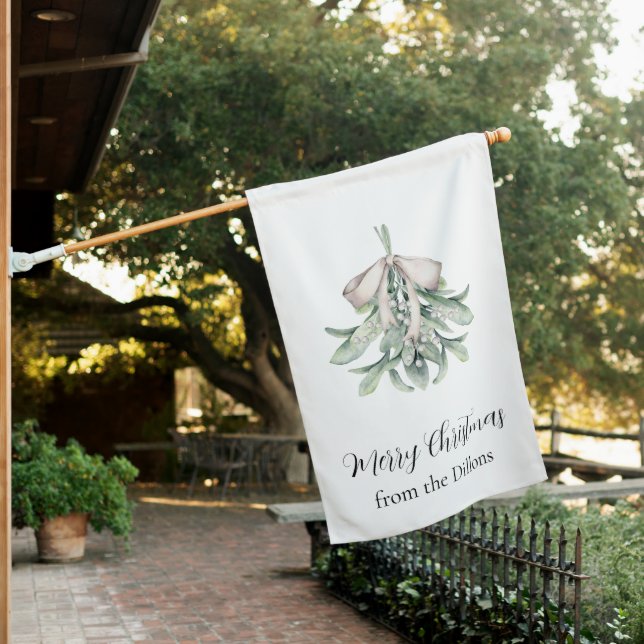 Christmas Mistletoe Posy House Flag (In SItu)