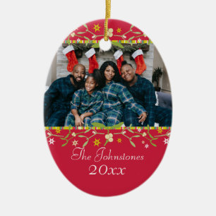 Christmas mistletoe red ornament own photo