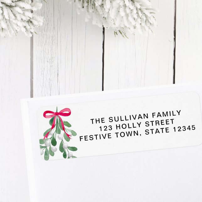 Christmas Mistletoe Return Address  Label (Creator Uploaded)