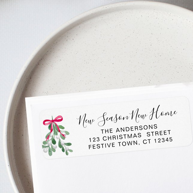 Christmas Mistletoe Return Address  Label (Creator Uploaded)