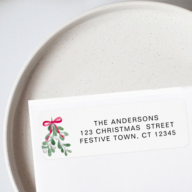 Christmas Mistletoe Return Address  Label (Creator Uploaded)