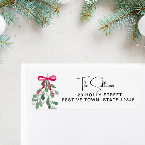 Christmas Mistletoe Return Address  Label