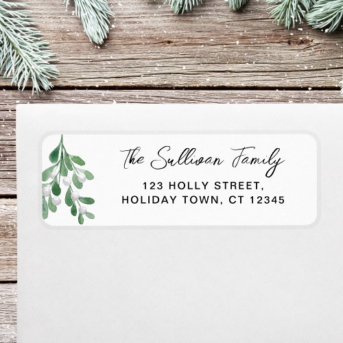 Christmas Mistletoe Return Address Label