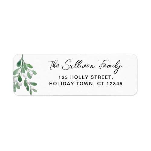 Christmas Mistletoe Return Address Label