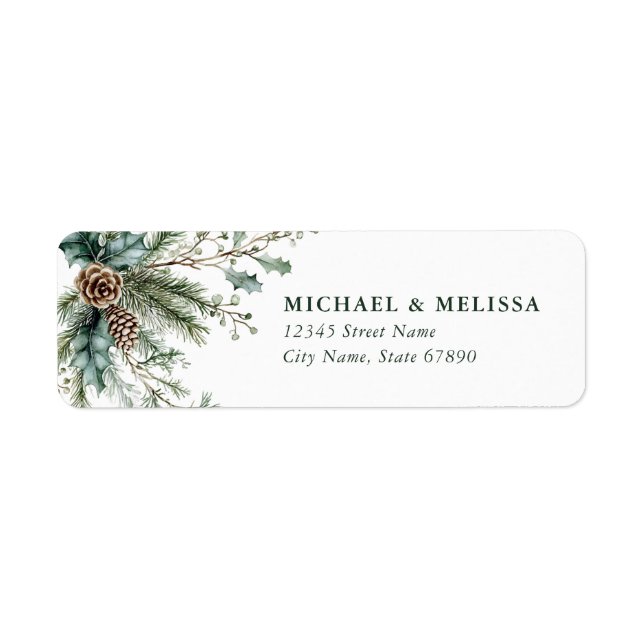 Christmas Mistletoe Return Address Labels (Front)