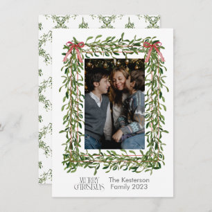 Christmas Mistletoe Trellis Photo Holiday Card