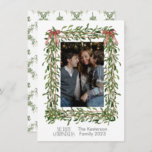 Christmas Mistletoe Trellis Photo  Holiday Card