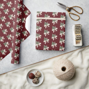 Christmas Mistletoe Watercolor  Wrapping Paper