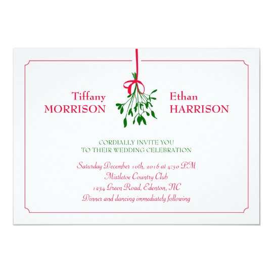 Christmas Mistletoe Wedding Invitation | Zazzle.com