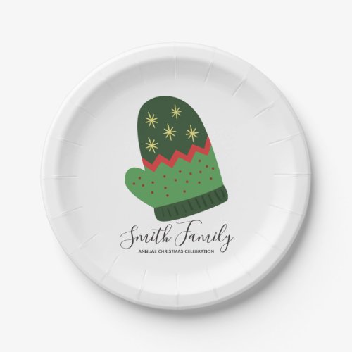 Christmas Mitten Holiday Party Paper Plates
