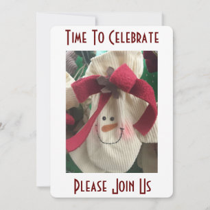 CHRISTMAS MITTEN SNOWMAN PARTY INVITATION